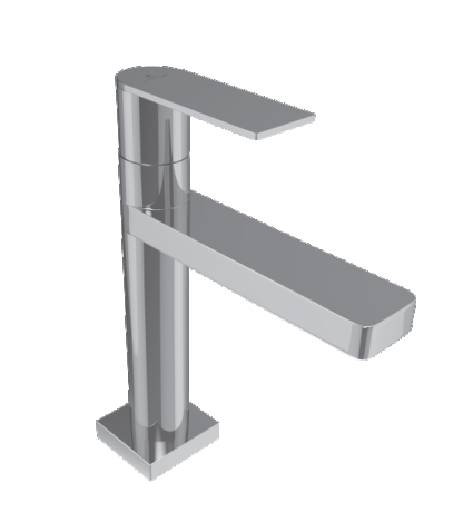 Chrome bathroom faucet on a white background