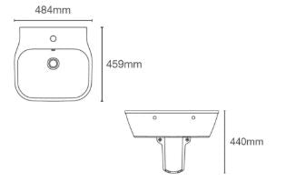 BRIVE+-HALF PEDESTAL FOR K-5583IN-1WH-0 - KOHLER POPULAR -  ( WHITE - POPULAR - 0x0 mm - 0inchx0inch )
