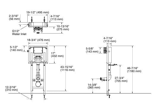 EVOFIT+ FULL FRAME PNEU IN WALL TANK - KOHLER PREMIUM -  ( PNEUMATIC - PREMIUM - 0x0 mm - 0inchx0inch )