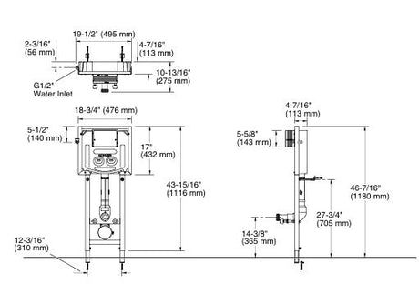 EVOFIT+ FULL FRAME PNEU IN WALL TANK - KOHLER PREMIUM -  ( PNEUMATIC - PREMIUM - 0x0 mm - 0inchx0inch )