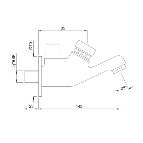 BIB COCK SELF CLOSING - JAQUAR FAUCETS -  ( CHROME - PRESSMATIC - 0x15 mm - 0inchX0.5inch )