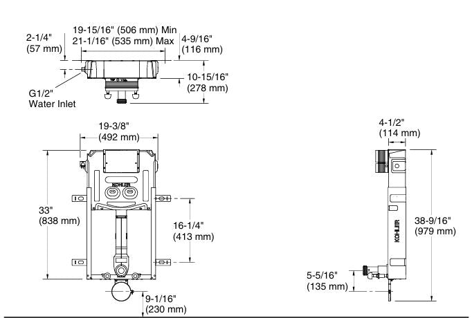 EVOFIT HALF FRAME PNEU IN WALL TANK - KOHLER PREMIUM -  ( PNEUMATIC - PREMIUM - 0x0 mm - 0inchx0inch )