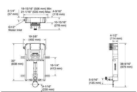 EVOFIT HALF FRAME PNEU IN WALL TANK - KOHLER PREMIUM -  ( PNEUMATIC - PREMIUM - 0x0 mm - 0inchx0inch )