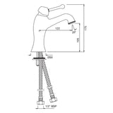 SINGLE LEVER BASIN MIXER WITHOUT POPUP W - JAQUAR FAUCETS -  ( ANTIQUE BRONZE - QUEENS PRIME - 0x15 mm - 0inchX0.5inch )