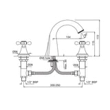 3-HOLE BASIN MIXER W/O POP UP WASTE PIPE - JAQUAR FAUCETS -  ( ANTIQUE BRONZE - QUEENS PRIME - 0x0 mm - 0inchx0inch )