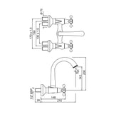 SINK MXR W/M W/SHORT SWINGING SPT&FLANGE - JAQUAR FAUCETS -  ( BLACK MATT - QUEENS PRIME - 0x15 mm - 0inchX0.5inch )