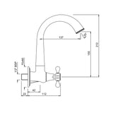 SINK COCK W/REGULAR SWINGING SPT W/FLANG - JAQUAR FAUCETS -  ( CHROME - QUEENS PRIME - 0x15 mm - 0inchX0.5inch )
