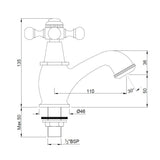 PILLAR COCK - JAQUAR FAUCETS -  ( CHROME - QUEENS - 0x15 mm - 0inchX0.5inch )