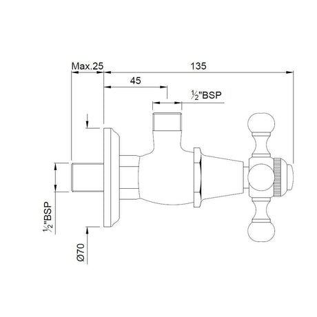 ANGULAR STOP COCK WITH FLANGE - JAQUAR FAUCETS -  ( ANTIQUE COPPER - QUEENS - 0x15 mm - 0inchX0.5inch )