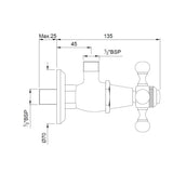 ANGULAR STOP COCK WITH W/FLANGE - JAQUAR FAUCETS -  ( BLACK MATT - QUEENS - 0x20 mm - 0inchX0.75inch )