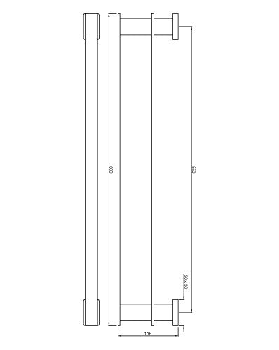 DOUBLE TOWEL RAIL - ARTIZE FAUCET -  ( CHROME - QUADRA - 0x600 mm - 0inchX24inch )