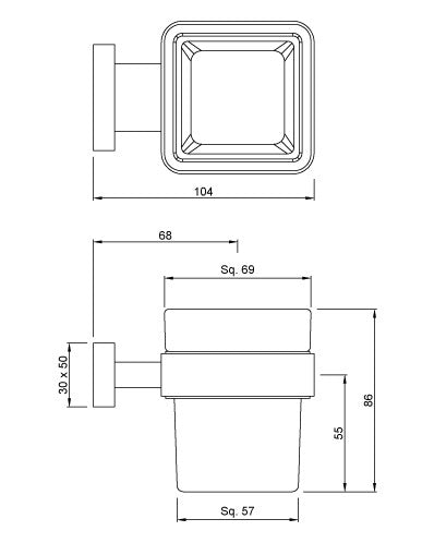 TUMBLER HOLDER - ARTIZE FAUCET -  ( CHROME - QUADRA - 0x0 mm - 0inchX0inch )