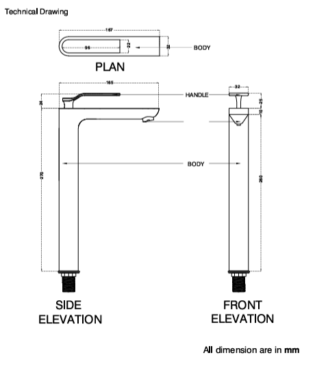 TALL PILLAR COCK - AQUANT -  ( ROSE GOLD -  - 0x0 mm - 0inchx0inch )