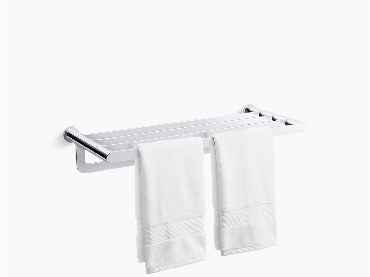 DOUBLE TOWEL SHELF - KOHLER LUXURY -  ( POLISHED CHROME - LUXURY - 0x570 mm - 0inchX23inch )