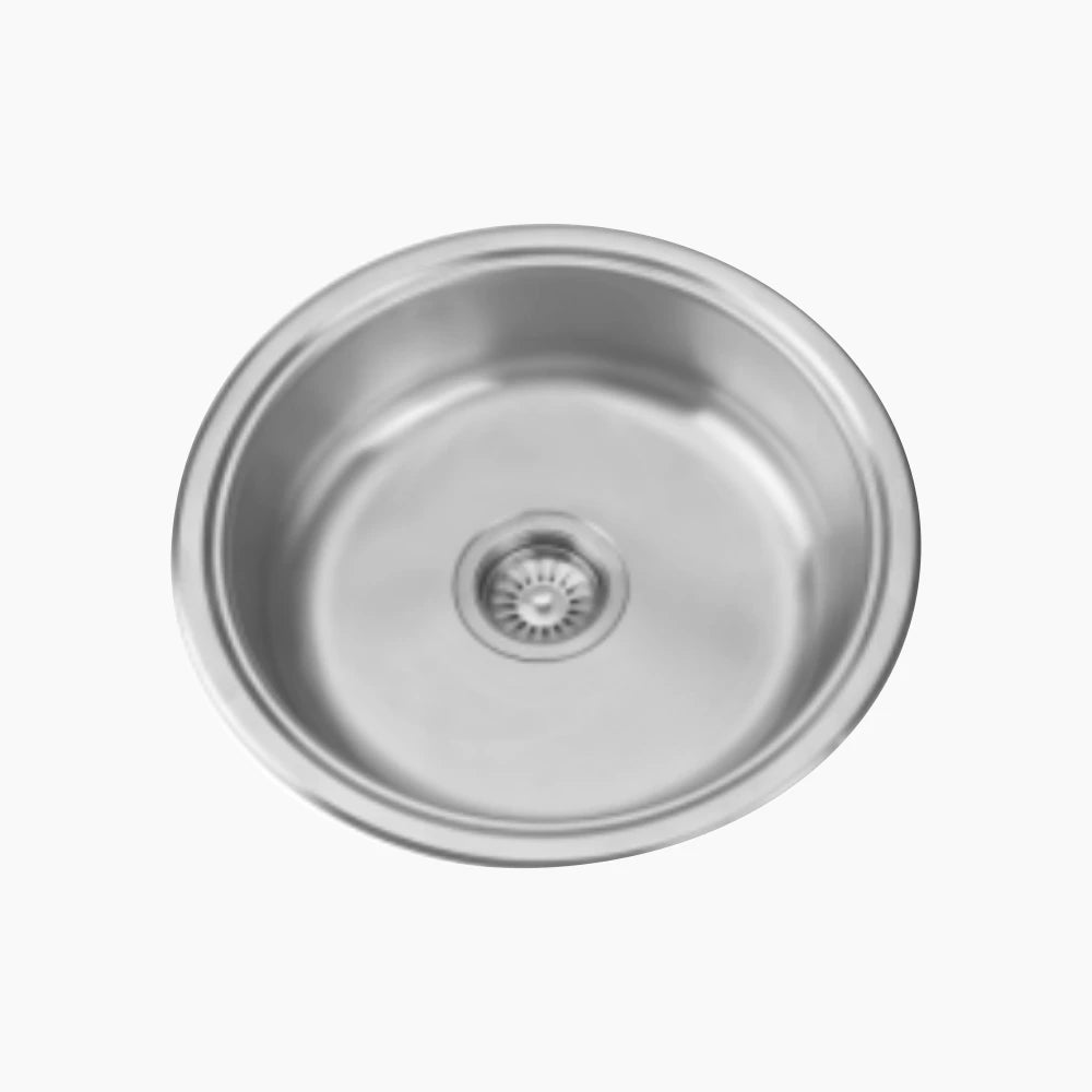 SS 1.0 BOWL (DEPTH 7.5  ) ROIS ROUND SINK - NIRALI -  ( SATIN - D SIGNO - 0x445 mm - 0inchX17.5inch )