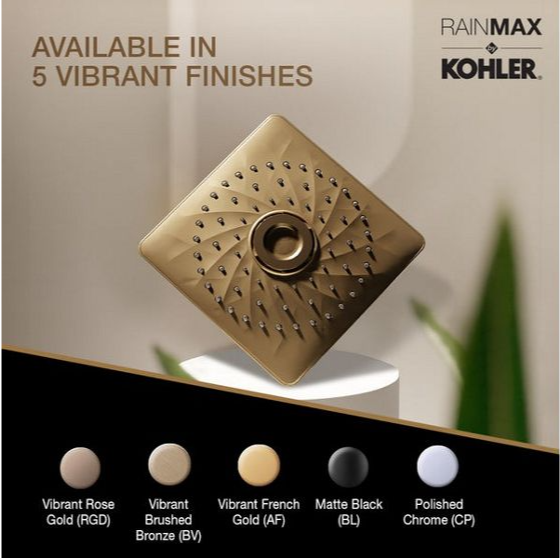 RAIN MAX SQUARE RH DUAL CORE SHOWERHEAD - KOHLER PREMIUM -  ( CHROME - PREMIUM - 256x256 mm - 10inchX10inch )