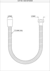 FLEXIBLE TUBE 8MM DIA. & 1.5M LONG WITH NUTS - ARTIZE FAUCET -  ( GOLD BRIGHT PVD -  - 0x15 mm - 0inchX0.5inch )