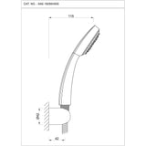 HAND SHWR PACK S.FLOW W/TUBE& HOOK - ESSCO FAUCET -  ( CHROME - RANGE - 15x70 mm - 0.5inchX2.5inch )