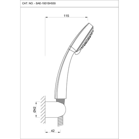 ROUND MULTI FLOW W/O TUBE & HOOK - ESSCO FAUCET -  ( CHROME - HAND SHOWER - 15x80 mm - 0.5inchX3inch )