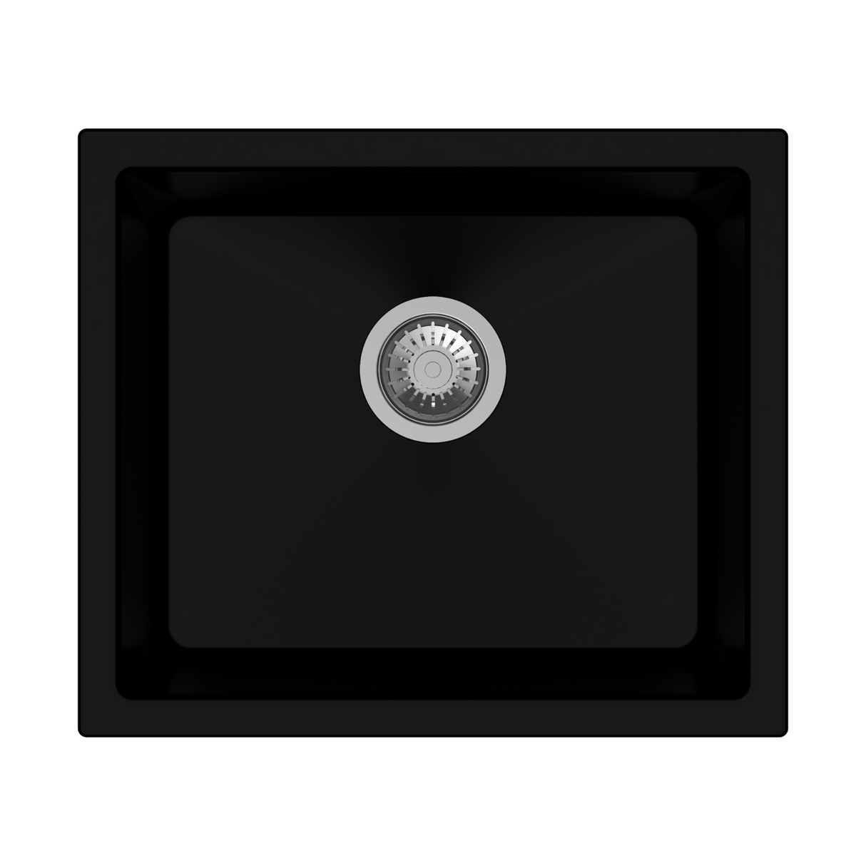 QUARTS 1.0 BOWL W/O DRAIN BOARD (DEPTH 8INCH) - CARYSIL -  ( GRANITE METALLIC NERA - SALSA - 533x457 mm - 21inchX18inch )