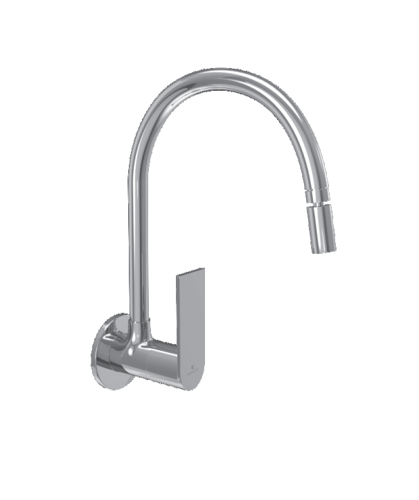 SINK COCK WALL MOUNTED W/FLANGE & ADJ SWIVEL SPOUT - LUXELET -  ( CHROME - FANGO - 0x15 mm - 0inchX0.5inch )