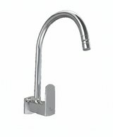 SINK COCK WALL MOUNTED W/FLANGE & ADJ SWIVEL SPOUT - LUXELET -  ( CHROME - QUADRA - 0x15 mm - 0inchX0.5inch )
