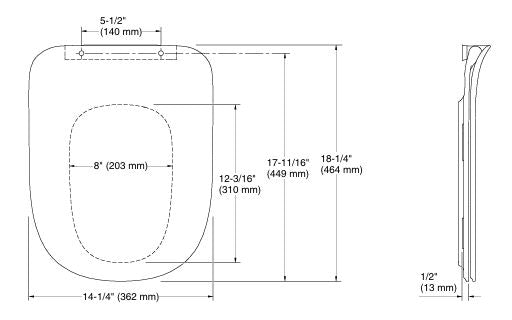 (PRUN) SOFT CLOSE S/COVER FOR 77142IN-S-HP1 - KOHLER LUXURY -  ( HONED PEACOCK - LUXURY - 0x0 mm - 0inchx0inch )