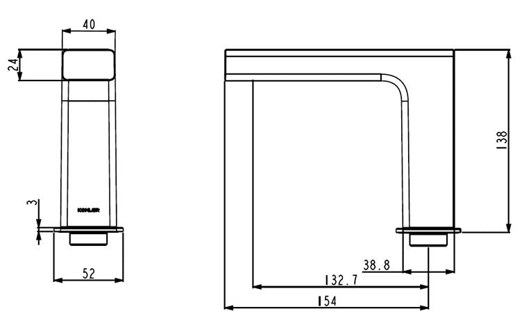 (PRUN)STRAYT-SENSOR FAUCET W/O DRAINCOLD - KOHLER PREMIUM -  ( POLISHED CHROME - PREMIUM - 0x0 mm - 0inchx0inch )