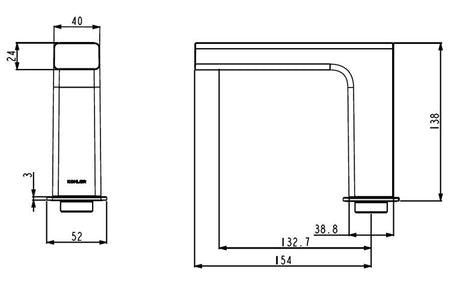 (PRUN)STRAYT-SENSOR FAUCET W/O DRAINCOLD - KOHLER PREMIUM -  ( POLISHED CHROME - PREMIUM - 0x0 mm - 0inchx0inch )