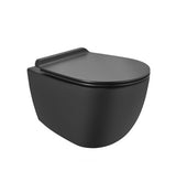 WALL HUNG RIMLESS WC W/S.COVER & ACC.( BOLT DISTANCE 7INCH)- ARTIZE SWARE -  ( BLACK MATT - SIGNAC - 0x0 mm - 0inchX0inch )