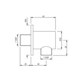 WALL OUTLET FOR TELE SHOWER ROUND - JAQUAR FAUCETS -  ( ANTIQUE BRONZE - SHOWER ACC. - 0x15 mm - 0inchX0.5inch )