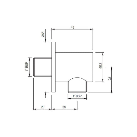 WALL OUTLET LONG ROUND SHOWER - JAQUAR FAUCETS -  ( BLACK MATT - SHOWER ACC. - 0x0 mm - 0inchx0inch )