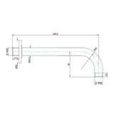 SHOWER ARM 20MM DIA & 300MM LONG ROUND SHAPE WITH FLANGE - JAQUAR FAUCETS - ( BLUSH GOLD PVD - SHOWER ACC. - 300x20 mm - 12inchX0.8inch )