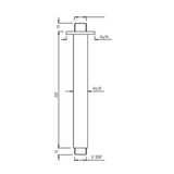 SHOWER ARM SQ.CEILING MNTD W/FLANGE - JAQUAR FAUCETS - ( BLACK MATT - SHOWER ACC. - 15x200 mm - 0.5inchX8inch )