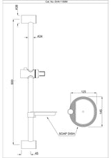 SLIDING RAIL WITH SOAP DISH - JAQUAR FAUCETS - ( CHROME - SHOWER ACC. - 0x0 mm - 0inchX0inch )