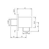 WALL OUTLET SQUARE - JAQUAR FAUCETS -  ( BLACK MATT - SHOWER ACC. - 0x15 mm - 0inchX0.5inch )