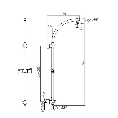 SHWR PIPE FOR CON TO CONC SHWR MXR ROUND - JAQUAR FAUCETS -  ( CHROME - SHOWER ACC. - 0x15 mm - 0inchX0.6inch )