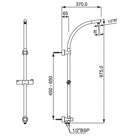 SHWR PIPE FOR CONN TO EXP SHWR MXR ROUND - JAQUAR FAUCETS -  ( CHROME - SHOWER ACC. - 0x15 mm - 0inchX0.5inch )