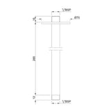 ROUND CEILING SHOWER ARM - JAQUAR FAUCETS - ( BLACK MATT - SHOWER ACC. - 280x20 mm - 0.8inchX0inch )