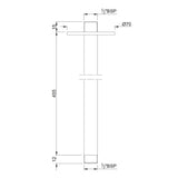 SHOWER ARM 450M CEILING MOUNTED W/FLANGE - JAQUAR FAUCETS -  ( BLACK MATT - SHOWER ACC. - 450x15 mm - 18inchX0.5inch )