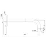 SHOWER ARM FOR LONG ROUND - JAQUAR FAUCETS -  ( GOLD BRIGHT PVD - SHOWERING - 450x20 mm - 18inchX0.8inch )