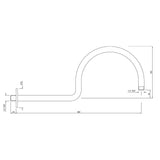 SHOWER ARM VICTORIAN WITH FLANGE - JAQUAR FAUCETS -  ( GRAPHITE - SHOWER ACC. - 480x15 mm - 19.2inchX0.5inch )