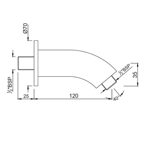 SHOWER ARM HEAVY WITH FLANGE - JAQUAR FAUCETS -  ( CHROME - SHOWER ACC. - 0x15 mm - 0inchX0.5inch )