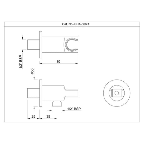 WALL OUTLET WITH SHOWER HOOK ROUND - JAQUAR FAUCETS -  ( BLUSH GOLD PVD - SHOWER ACC. - 0x15 mm - 0inchX0.5inch )