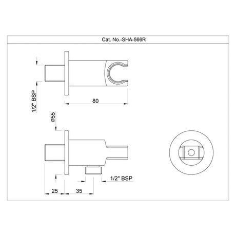 WALL OUTLET WITH SHOWER HOOK ROUND - JAQUAR FAUCETS -  ( GOLD BRIGHT PVD - SHOWER ACC. - 0x15 mm - 0inchX0.5inch )