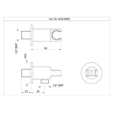 WALL OUTLET WITH SHOWER HOOK ROUND - JAQUAR FAUCETS -  ( STAINLESS STEEL FINISH - SHOWER ACC. - 0x15 mm - 0inchX0.5inch )