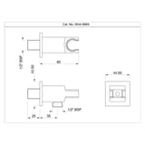 WALL QUTLET WITH SHOWER HOOK IN SQUARE SHAPE - JAQUAR FAUCETS - ( GOLD MATT PVD - SHOWER ACC. - 0x0 mm - 0inchX0inch )