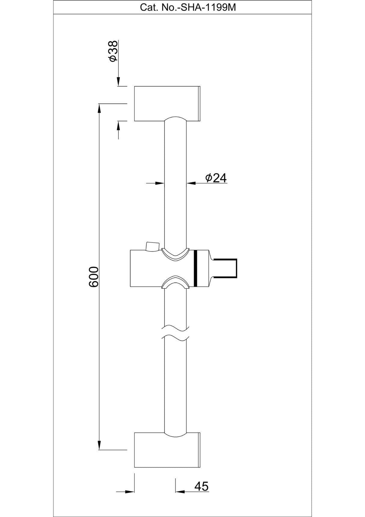 SLIDING RAIL - JAQUAR FAUCETS - ( GRAPHITE - SHOWER ACC. - 0x0 mm - 0inchX0inch )