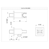 WALL QUTLET WITH SHOWER HOOK IN SQUARE SHAPE - JAQUAR FAUCETS -  ( STAINLESS STEEL - SHOWER ACC. - 0x0 mm - 0inchx0inch )