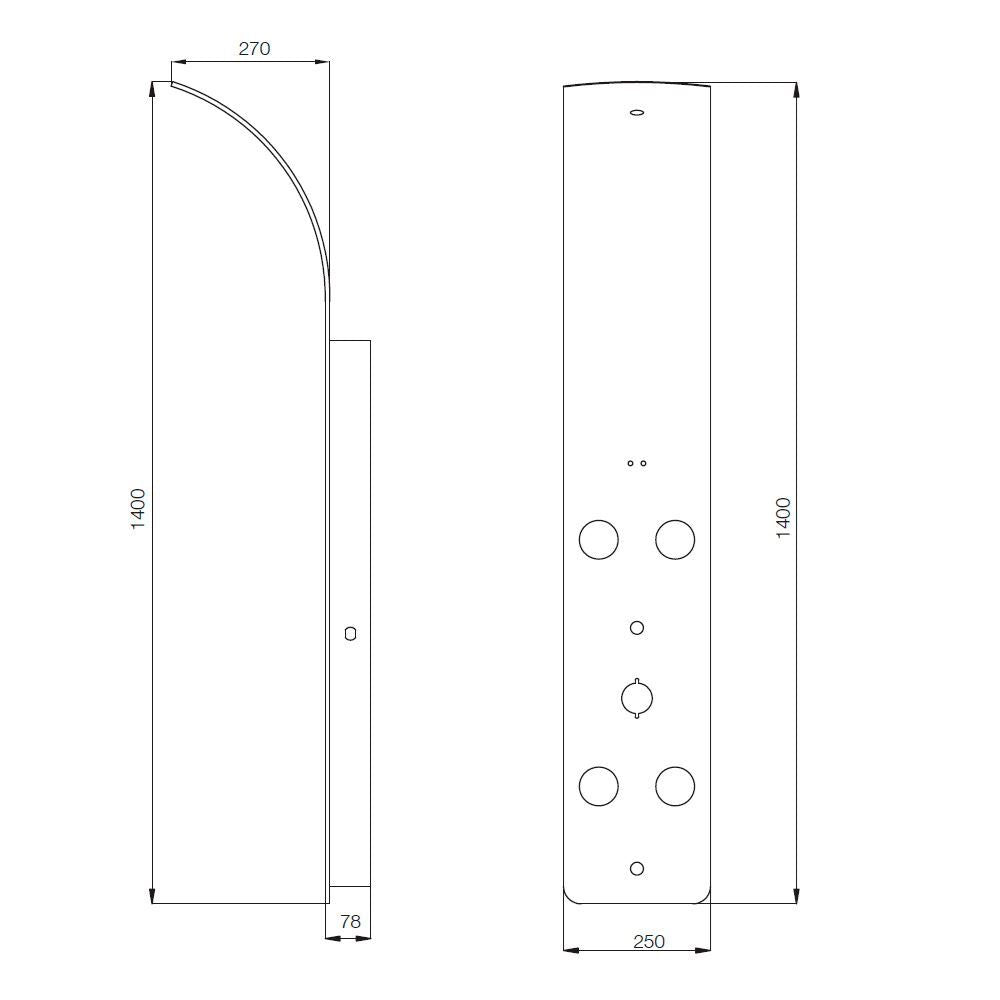 SHOWER PANEL - JAQUAR FAUCETS -  ( WHITE - GLASSY WHITE - 1400x250 mm - 56inchX10inch )